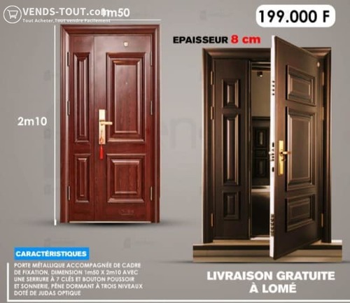 Les portes métalliques en acier inoxydable blindé sécurisé  dimension: 1m50